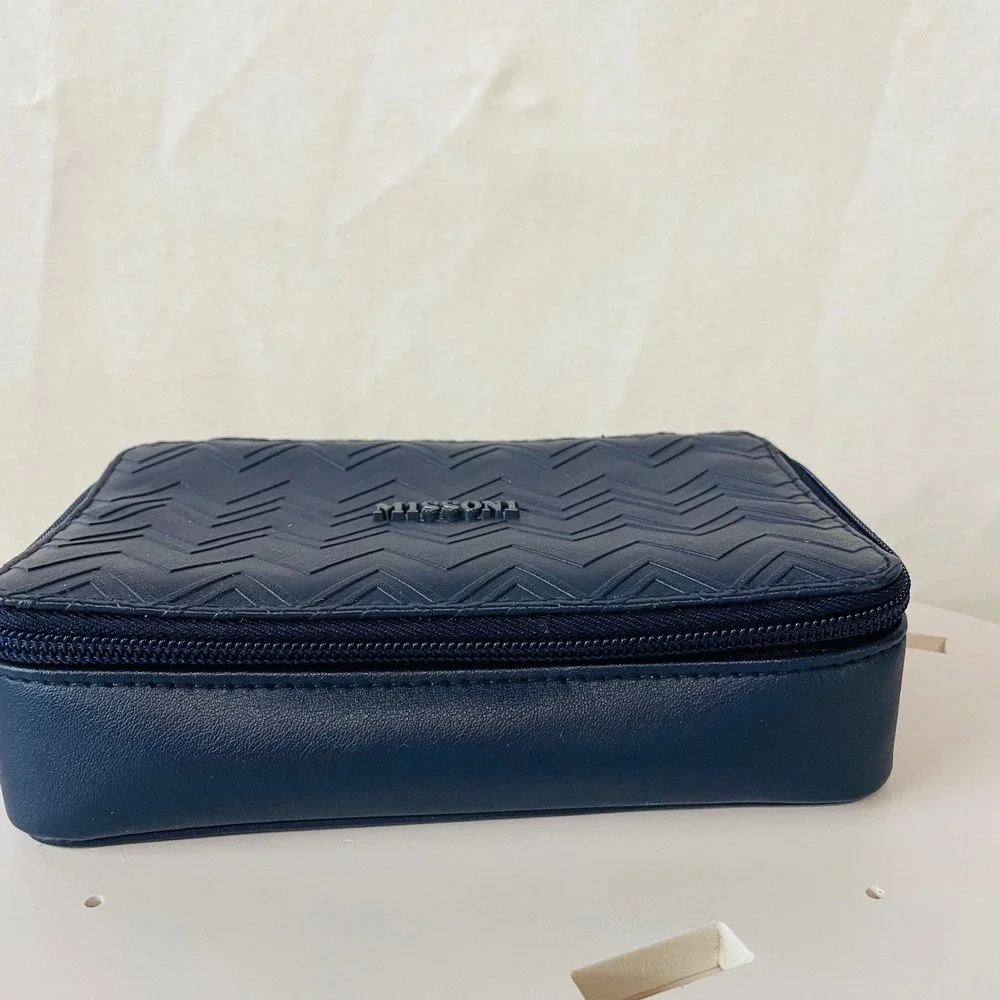 Missoni Delta Exclusive Navy Blue Cosmetic Travel Bag Organizer Zip Pouch‎